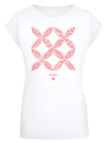 F4NT4STIC T-Shirt Blumenmuster Coral in weiß