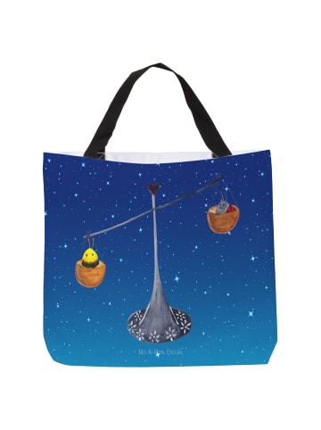 Mr. & Mrs. Panda Tote Bag Damen Sternzeichen Waage ohne Spruch in Sternenhimmel Blau
