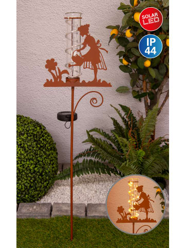 näve LED Solarleuchte "ELAIA" in braun - (L)23.4 cm x (B)6 cm x (H)95 cm