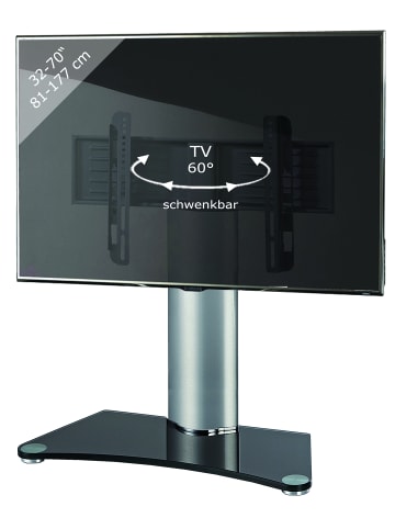 VCM  TV Standfuß Aufsatz Glas Windoxa Maxi in Schwarzglas