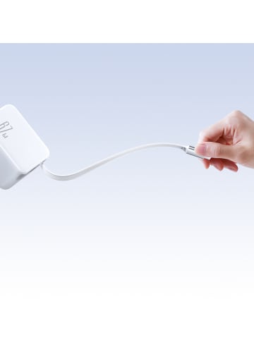 Joyroom JR-TCL06 67W GaN Ladegerät mit Einziehkabel Weiß