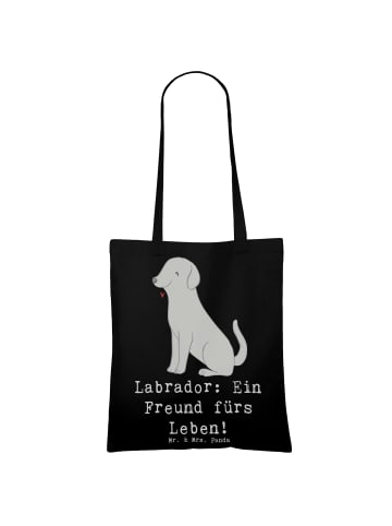 Mr. & Mrs. Panda Stoffbeutel Labrador Freund mit Spruch in Schwarz