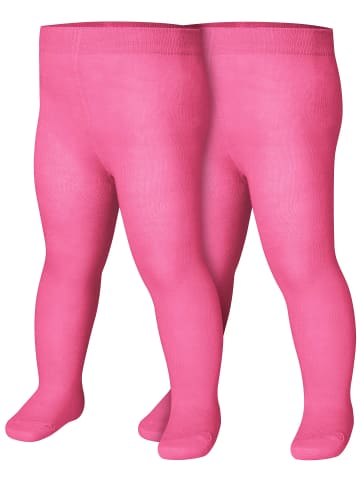 Playshoes Strumpfhose uni Doppelpack in Pink