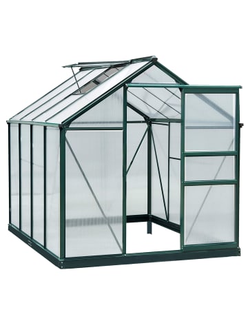 Outsunny Gewächshaus 190L x 252B x 201H cm Grün+Transparent