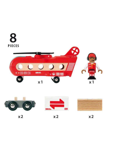Brio Aktionsspiel BRIO World - Eisenbahn-Transporthubschrauber Ab 3 Jahre in bunt