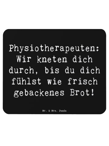 Mr. & Mrs. Panda Mauspad Spruch Physiotherapeut Kneten mit Spruch in Schwarz