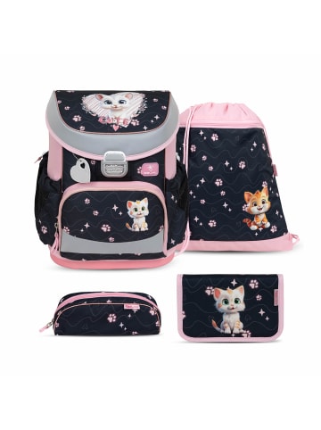 Belmil 4tlg-Set: Schulranzen Set Mini-Fit Cute Kitten in Rosa H36xL28xT19 cm