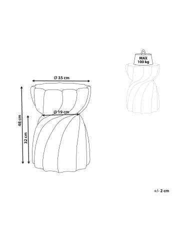 Beliani Beistelltisch ALGUA in Blau - (W) 35 x (H) 48 x (L) 35 cm