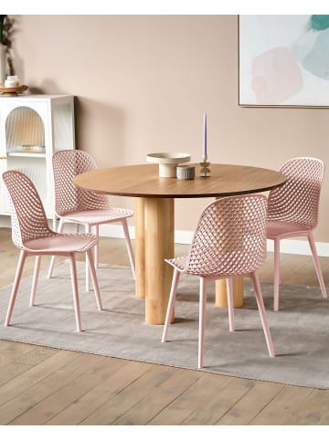 Beliani 4er-Set Esszimmerstuhl EMORY in Rosa