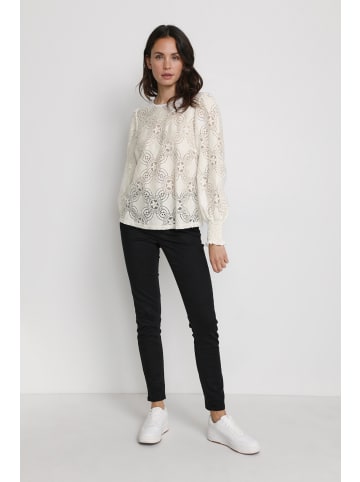 Kaffe Langarm-Bluse KAraula in Chalk