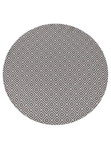 Beliani Outdoorteppich THRISSUR in Grau/Weiß - (W) 120 x (L) 120 cm
