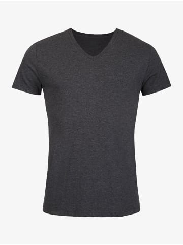 Erlich Textil  V-T-Shirt Hugo in schwarz-melange