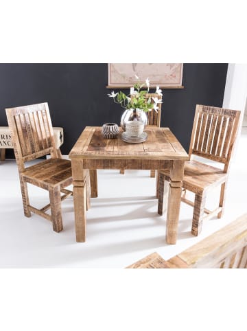 FineBuy Esstisch in Braun / Mango / 80x80x76