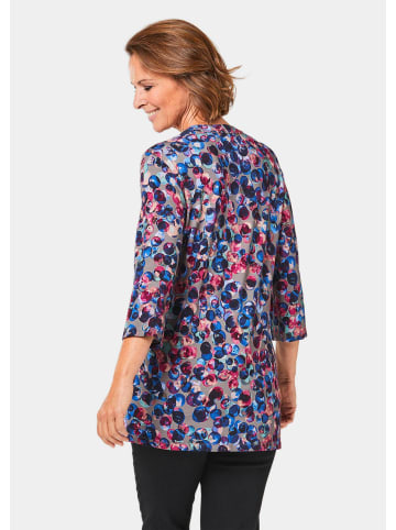 GOLDNER Figurschmeichelndes Drucktunika-Shirt in marine / rot / getupft