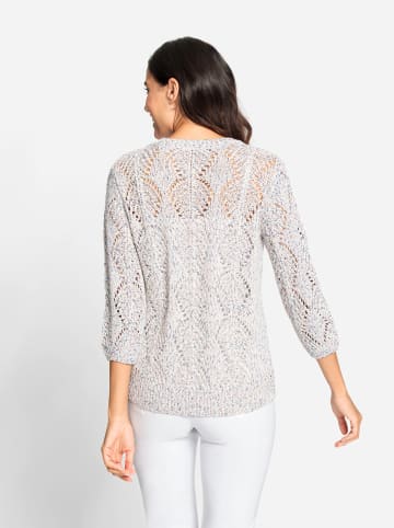 WITT WEIDEN Pullover in ecru-rauchblau-meliert