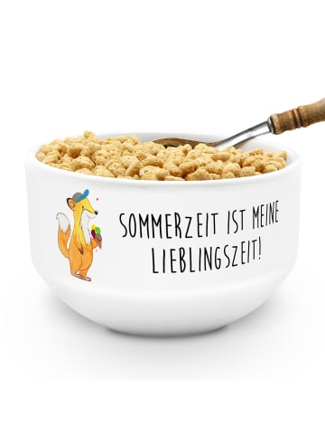Mr. & Mrs. Panda Porzellan Müslischale Sommer Freude mit Spruch in Weiß