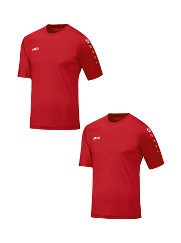 Jako Trikot 2er-Set Kurzarm Rundhals Moderne Uni-Optik in Rot-2