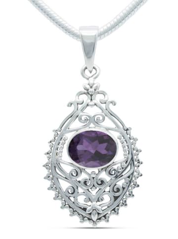 mantraroma 925er Silber - Ketten (L) 20 x (B) 39 mm mit Amethyst facettiert