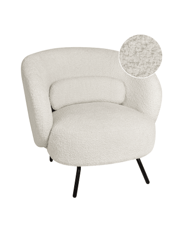 Beliani Sessel MAKELA in Weiß/Schwarz - (W) 75 x (H) 72 x (L) 74 cm
