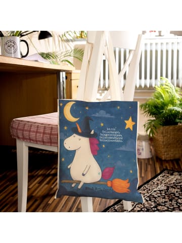 Mr. & Mrs. Panda Einkaufstasche Einhorn Hexe Design mit Spruch in Weiß