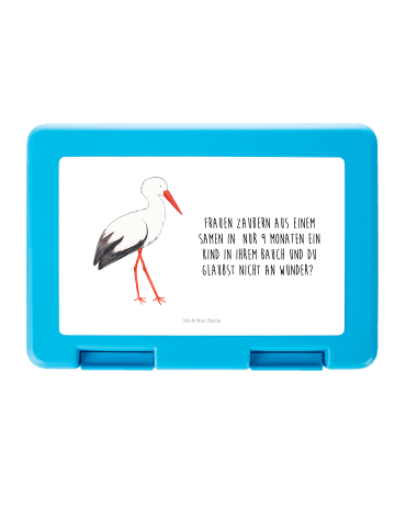 Mr. & Mrs. Panda Bentobox Storch mit Spruch in Weiß