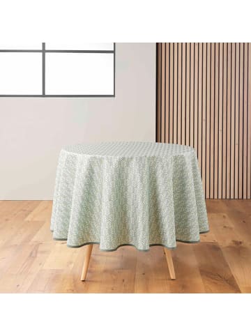 Douceur d’Intérieur Tischdecke mit glänzendem Muster in Hellgrün, Ø 180 cm