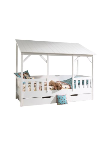 58 aufm Kessel HAUSBETT Katee 214x174x105 aus MDF+Massivholz in Weiß