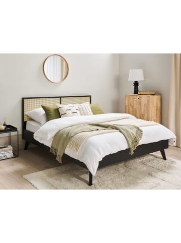 Beliani Doppelbett MONPAZIER in Schwarz/Braun - (W) 167 x (H) 99 x (L) 209 cm