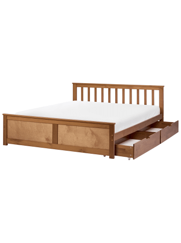 Beliani 5-tlg Doppelbett OLENDON in Braun