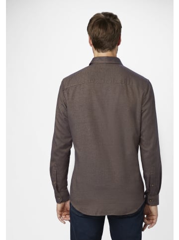 Paddock's Baumwollhemd Long sleeve in brown melange