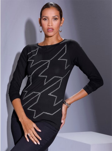 creation L Langarmshirt in schwarz