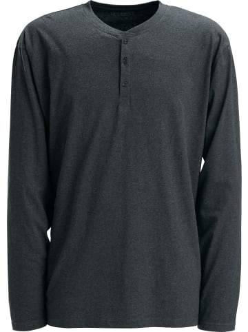 REDBEST Single-Jersey Langarmshirt in anthrazit meliert