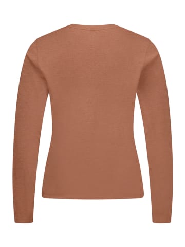 BETTY & CO Casual-Shirt mit Rundhalsausschnitt in Dark Brown Melange