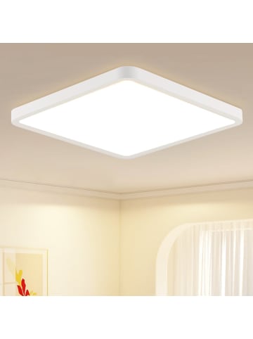 ZMH Deckenleuchte LED in Weiß Ø23CM Eckig 4000K neutralweiß Flurlampe 18W