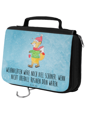 Mr. & Mrs. Panda Toilettentasche Fuchs  Schlittschuhe mit Spruch in Eisblau