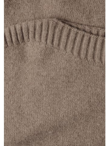 Street One Langarm Strickpullover mit U-Boot-Ausschnitt in Sanded Amber Mel.