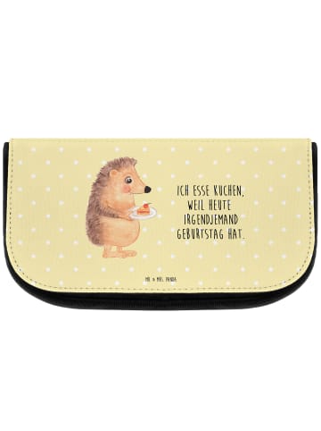 Mr. & Mrs. Panda Make-Up Tasche Igel Kuchenstück mit Spruch in Gelb Pastell