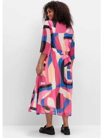 sheego Maxikleid in pink-gemustert