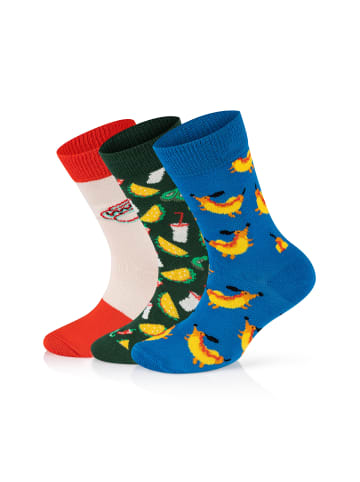 Happy Socks Socken 3-Pack Kids Hot Dog-Taco-3D Hotdog in multi_coloured