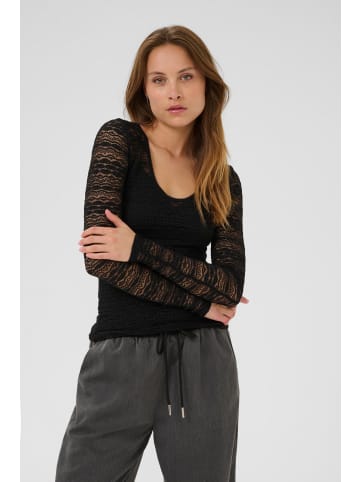 Kaffe Langarm-Shirt KAlorinda Slim fit in Black Deep