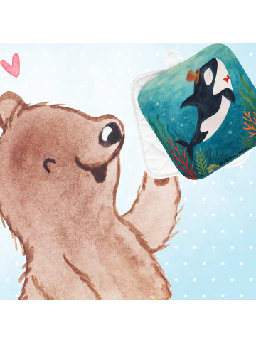 Mr. & Mrs. Panda Topflappen Orca Zylinder Design ohne Spruch in Weiß