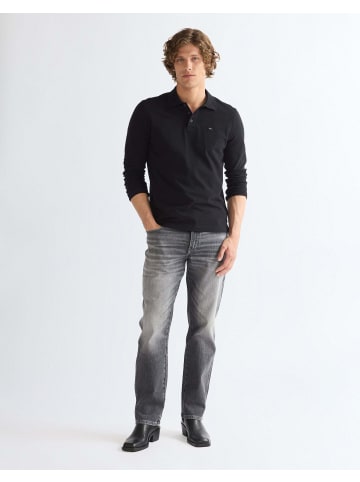Wrangler Langarmpolo Polo in Black
