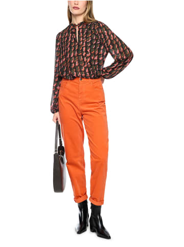 MARC CAIN COLLECTIONS Bluse mit abstraktem Hahnentrittmuster in Tigerlily