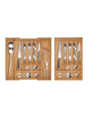 relaxdays Besteckkasten in Natur- (B)50 x (H)5 x (T)47 cm