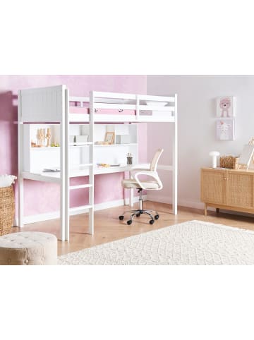 Beliani Hochbett FOUCAMONT in Weiß - (W) 104 x (H) 180 x (L) 209 cm