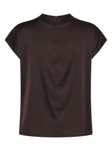 Zero  Satin-Bluse mit Kragen in Chocolate Plum
