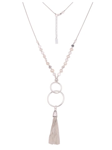Leslii Modeschmuckkette Perlen Tassel in silber