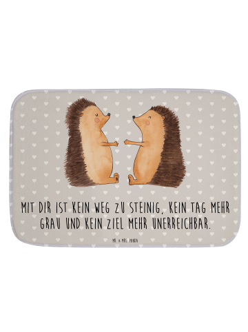 Mr. & Mrs. Panda Badvorleger Igel Liebe mit Spruch in Grau Pastell