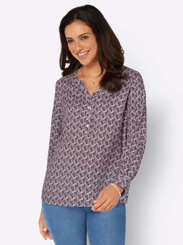 WITT WEIDEN Druckbluse in mauve-dunkeltaupe-bedruckt