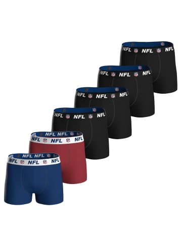NFL Boxershort 6er Pack in Schwarz/RotMix